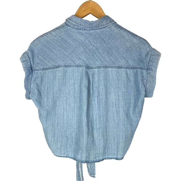 Rails Amelie Tie front Linen blend Chambray Shirt Western Festival Beach - Picture 6 of 10